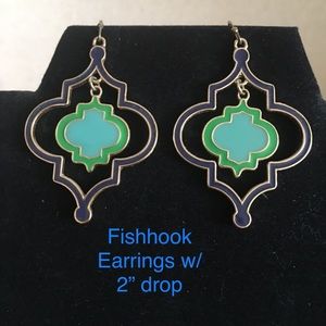 Initials Inc Gold tone enamel earrings